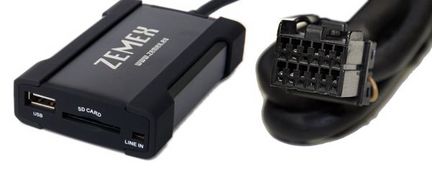 AUX / USB / SD Interface 0772.05690 für Ford, von ZEMEX, schwarz, für externe Festplatten
