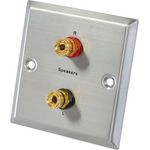 Dynavox Lautsprecher-Wand-Anschlußblende Ebelstahl silber / 2 x 