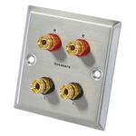 Dynavox Lautsprecher-Wand-Anschlußblende Ebelstahl silber / 4 x 