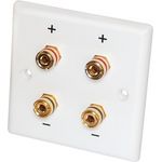 Dynavox Lautsprecher-Wand-Anschlußblende weiß / 4 x Bananen-Kupplung 