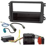 Radioeinbauset kompatibel mit Skoda 2-DIN mit Fach schwarz mit CAN-BUS 