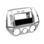 Radioblende kompatibel mit Hyundai i20 (PB) 2-DIN mit Fach silber Bj. 