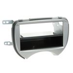 Radioblende kompatibel mit Nissan Micra (K13) 2-DIN mit Fach silber 