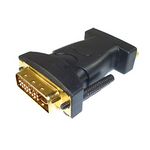 Adapter DVI-I Stecker 24+5 auf VGA Kupplung (HD15) 24K verg. Kontakte 