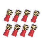 10x 4.8 mm Flachstecker 24k für Kabel 0.5 - 1.5mm² 0772.01083 rot rot 