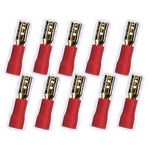 10x 2.8 mm Flachstecker 24k für Kabel 0.5 - 1.5mm² 0772.01082 rot rot 