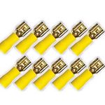 10x 6.3 mm Flachstecker 24k für Kabel 4 - 6mm² 0772.01084 gelb 