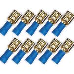 10x 6.3 mm Flachstecker 24k für Kabel 1.5 - 2.5 mm² 0772.01066 blau 