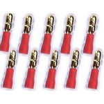 10x 4mm Rundstecker 24k für Kabel 0.5 - 1.5mm² 0772.01079 rot 