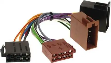 ACV Autoradio Adapter Kabel kompatibel mit Skoda Verlängerung adaptiert von ISO (f) auf ISO (m)