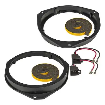 Lautsprecher Adapter Set kompatibel mit Alfa Romeo Opel Fiat Ford Iveco Nissan Renault Ringe + Adapterkabel adaptiert auf 165er Lautsprecher