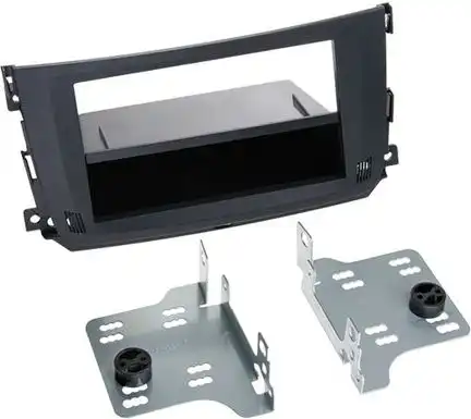 11111ACV Radioblende kompatibel mit Smart ForTwo Facelift 2-DIN mit Fach schwarz ab Bj. 09/2010